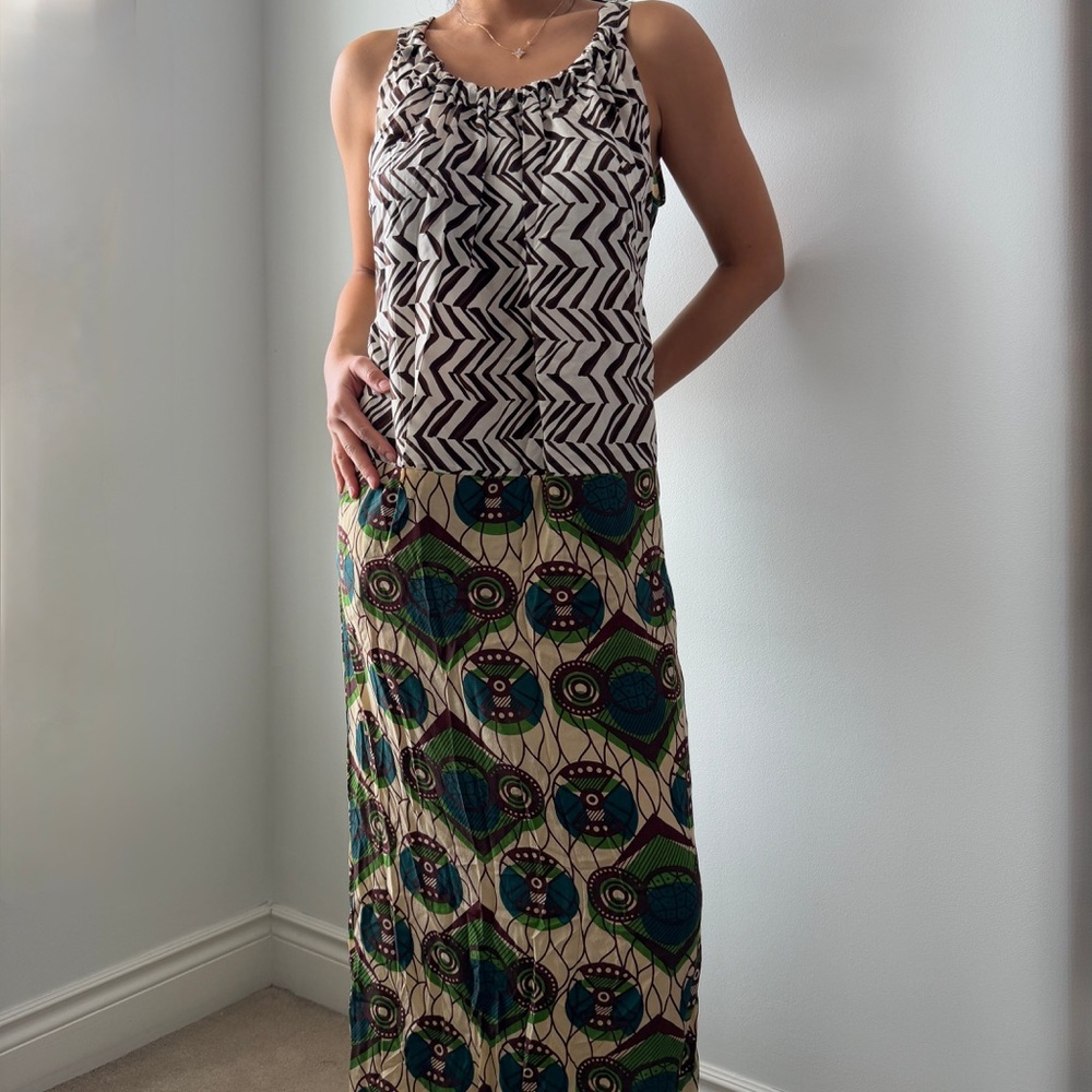 2012 Marni at H&M Silk Printed Sleeveless Maxi Dress - X-Small